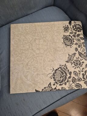 Neutral Floral Wall Art Canvas in Black and Cream - Brand
